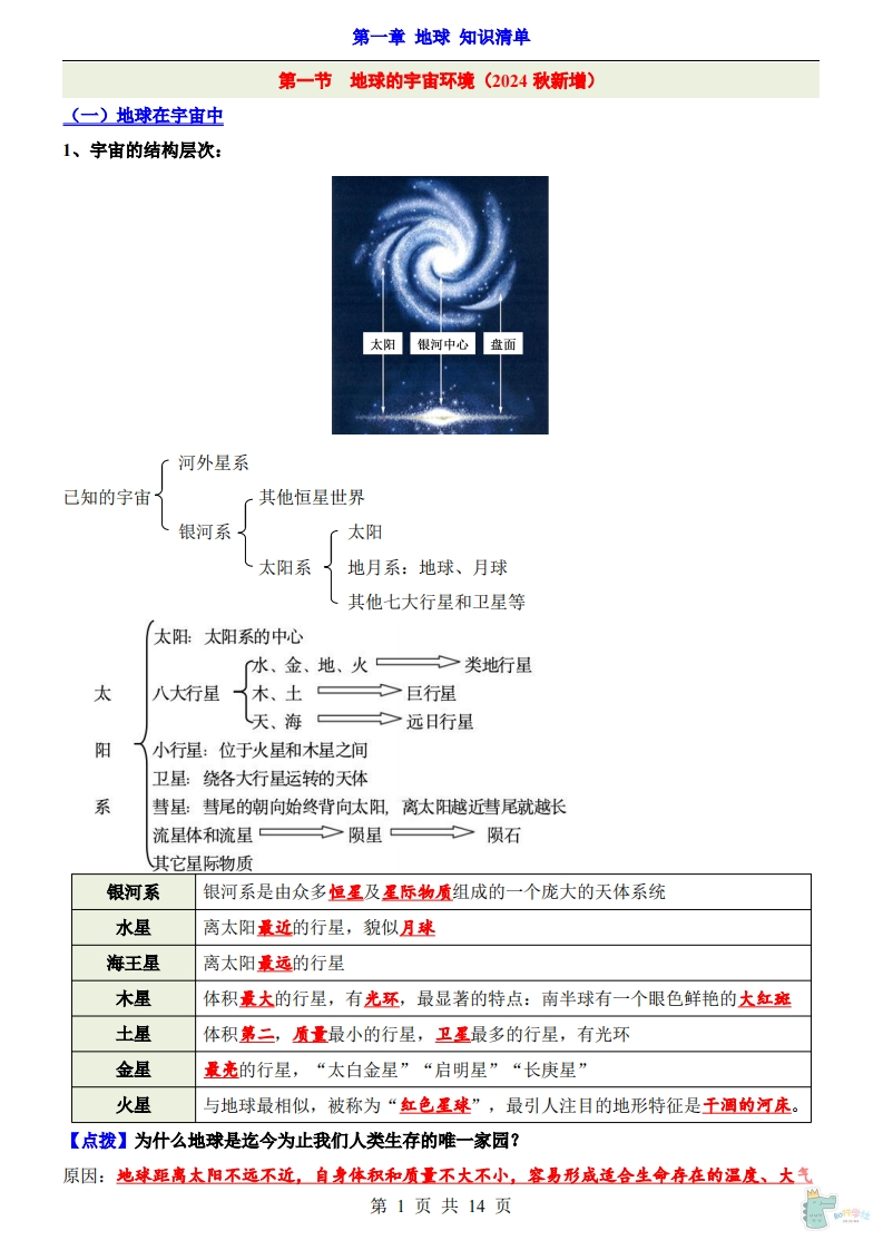 【七年级上册地理人教】知识清单（60页）-学行智库