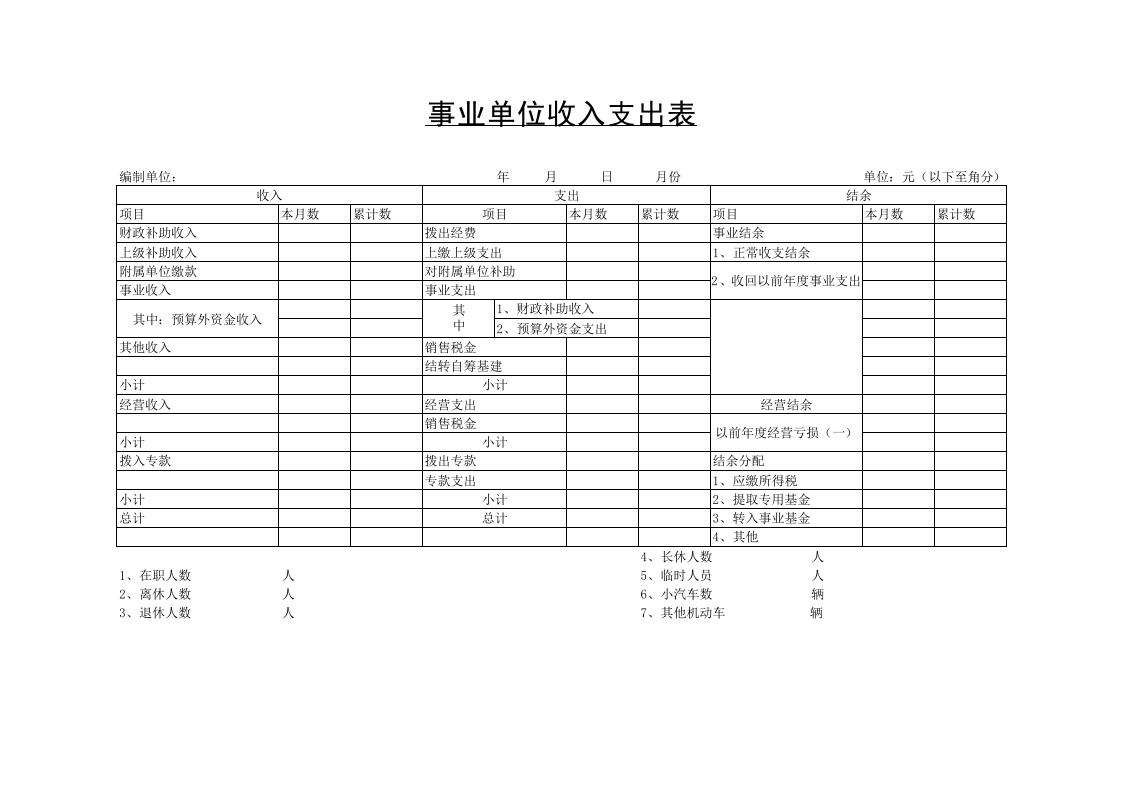 事业单位收入支出表-星星万能库
