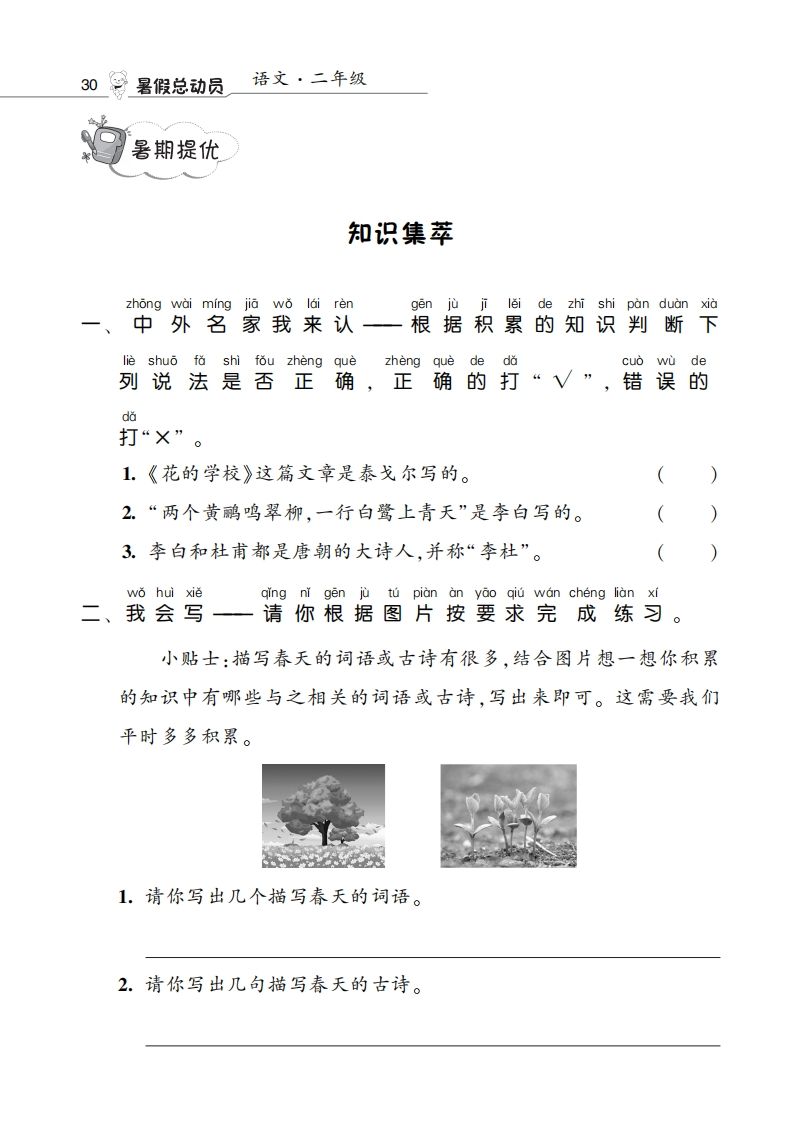 语文暑假总动员2升3暑期提优-学行智库
